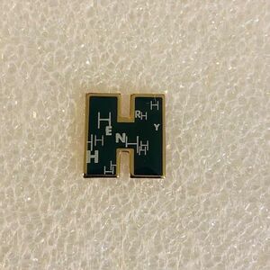 Enamel H Henry Gold Tone Lapel Pin